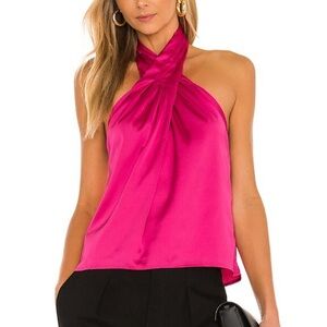 Superdown Fuchsia Halter Blouse